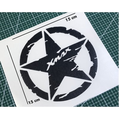 deeb Army X-Max Yıldız Sticker Etiket Mat Siyah - 2 Adet