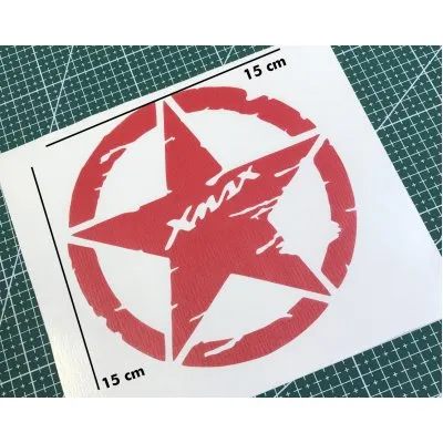 deeb Army X-Max Yıldız Sticker Etiket Mat Kırmızı - 2 Adet
