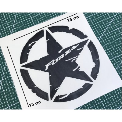 deeb Army Forza Yıldız Sticker Etiket Mat Siyah - 2 Adet