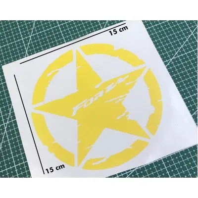 deeb Army Forza Yıldız Sticker Etiket Mat Sarı - 2 Adet