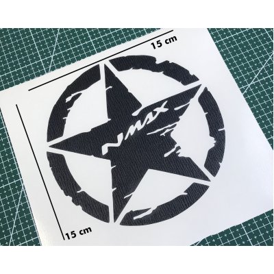 deeb Army nMax Yıldız Sticker Etiket Mat Siyah - 2 Adet