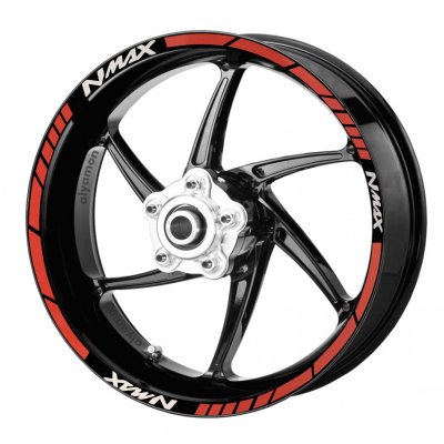 deeb Yamaha N-Max Jant Şeridi Kırmızı Beyaz Model X