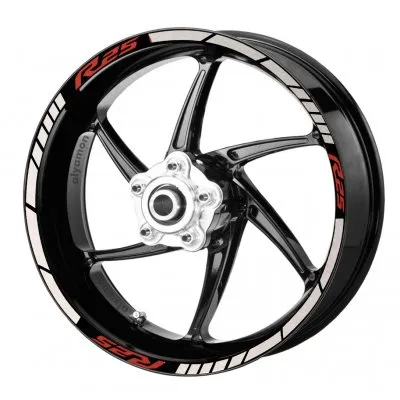 deeb Yamaha R25 Jant Şeridi Beyaz Kırmızı Model X