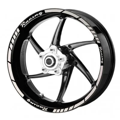 deeb Motosiklet Jant Şeridi Universal Racing Beyaz Beyaz Model X