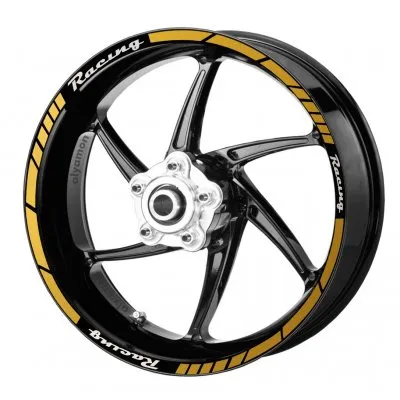 deeb Motosiklet Jant Şeridi Universal Racing Sarı Beyaz Model X