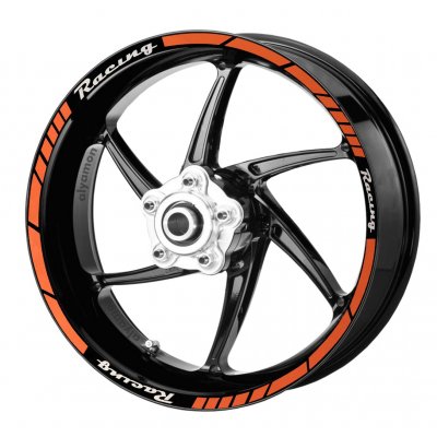 deeb Motosiklet Jant Şeridi Universal Racing Turuncu Beyaz Model X
