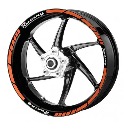 deeb Motosiklet Jant Şeridi Universal Racing Turuncu Beyaz Model X