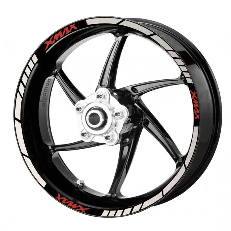 deeb Yamaha X-Max Jant Şeridi Beyaz Kırmızı Model X deeb Yamaha X-Max Jant Şeridi Beyaz Kırmızı Model X