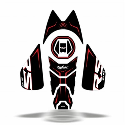 deeb Pulsar RS200 Uyumlu Tank Pad Set Iron Model Kırmızı